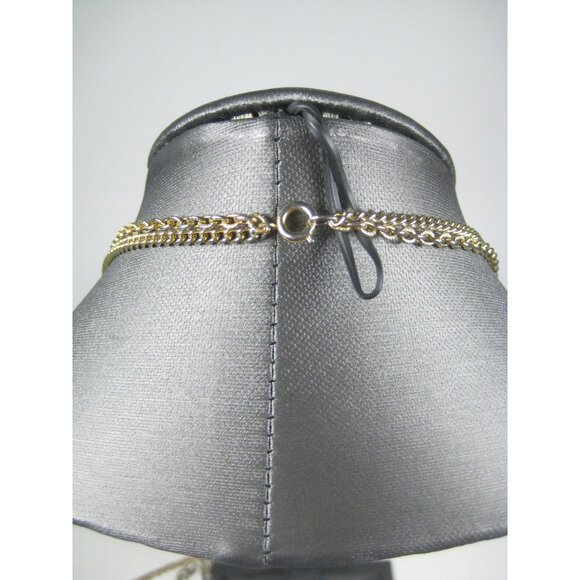 Multi Strand Floating Necklace Goldtone Chain 52 inch Vintage Station Beads WEAR - Picture 9 of 10